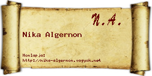 Nika Algernon névjegykártya